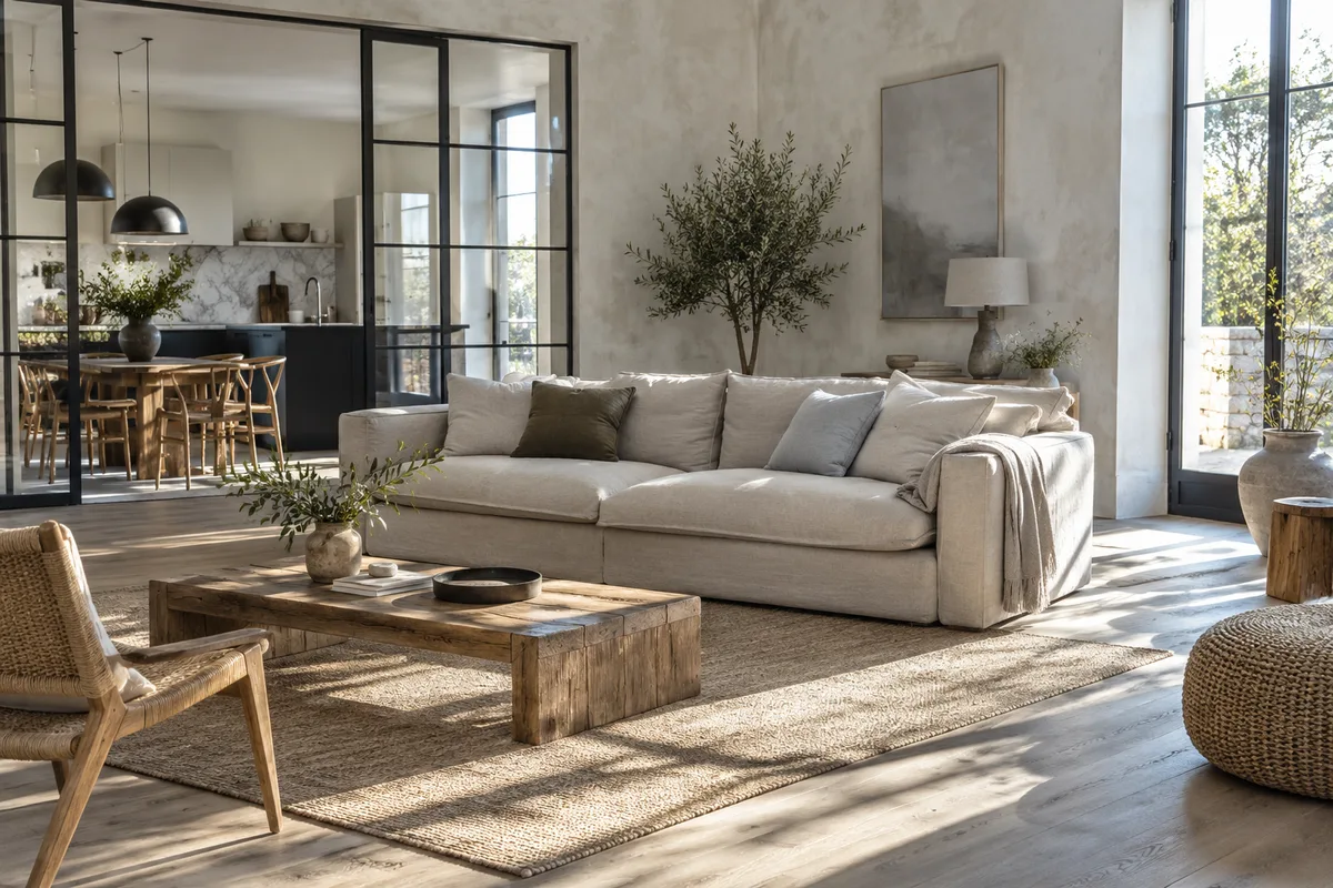 Canapé design : profondeur d'assise, garnissage et place dans le salon