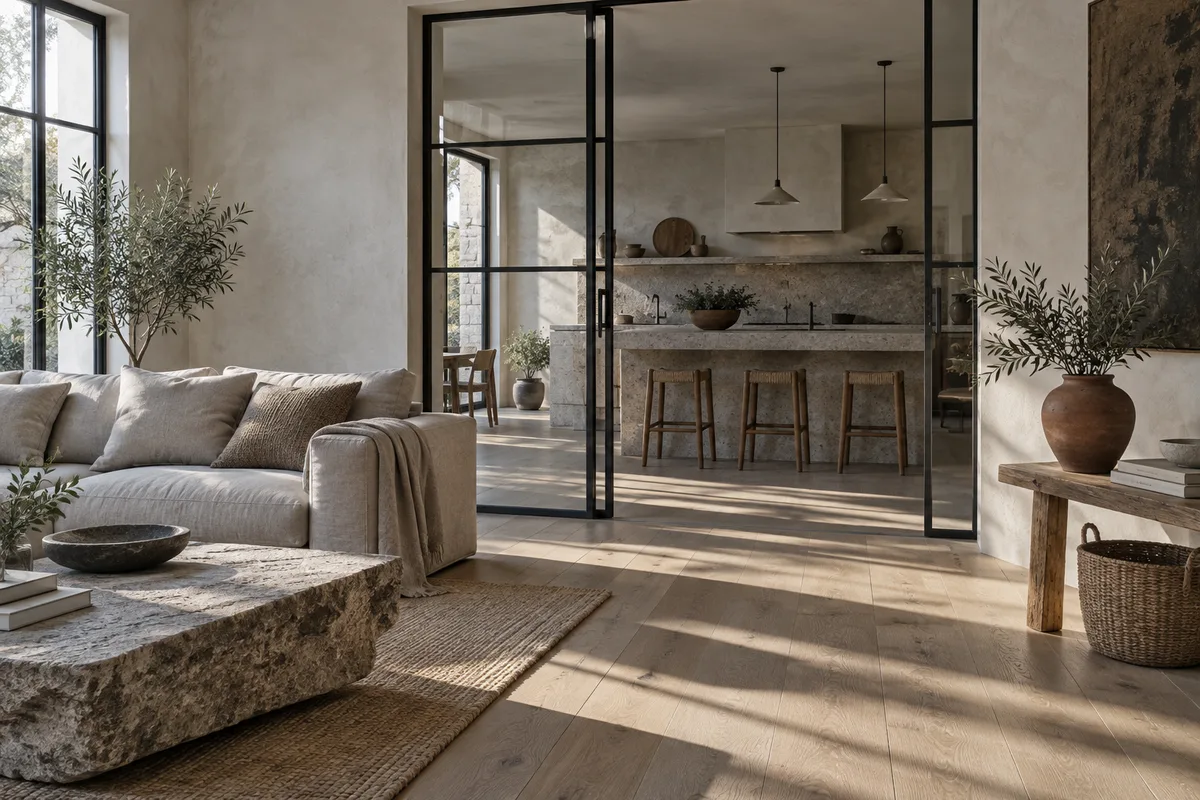 Matériaux naturels en architecture d'intérieur : bois, pierre, chaux et terre cuite