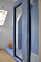 douche, mosaïque bleu, architecte d'intérieur paris