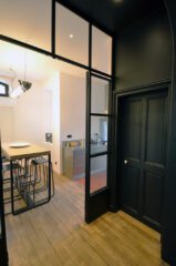 cuisine IKEA, grande verrière, table haute, architecte d'intérieur paris