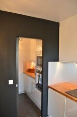 cuisine anthracite, bois et blanc, IKEA, architecte d'intérieur paris