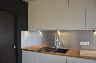 cuisine anthracite, bois et blanc, IKEA, architecte d'intérieur paris