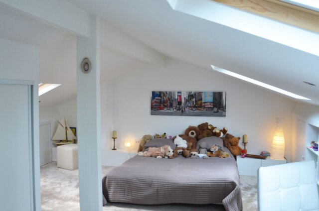 chambre enfant dans les combles, architecte d'intérieur paris