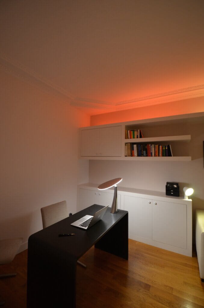 Multi-purpose room used as home office, guest bedroom and gaming area